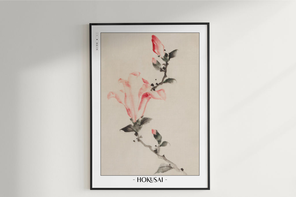 Hokusai - Large Pink Blossoms on a Stem