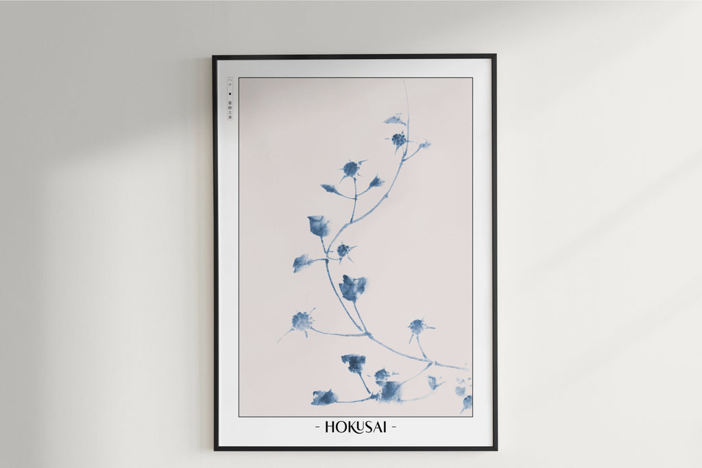 Hokusai - Small Blue Blossoms on a Vine