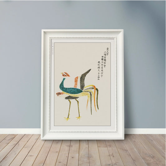 Abstract Bird Ukiyo-e Wall Art