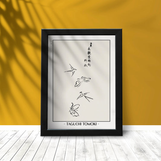 Abstract Bird Ukiyo-e Wall Art