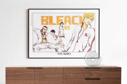 Shonen anime poster featuring action-packed scenes and bold artistry.