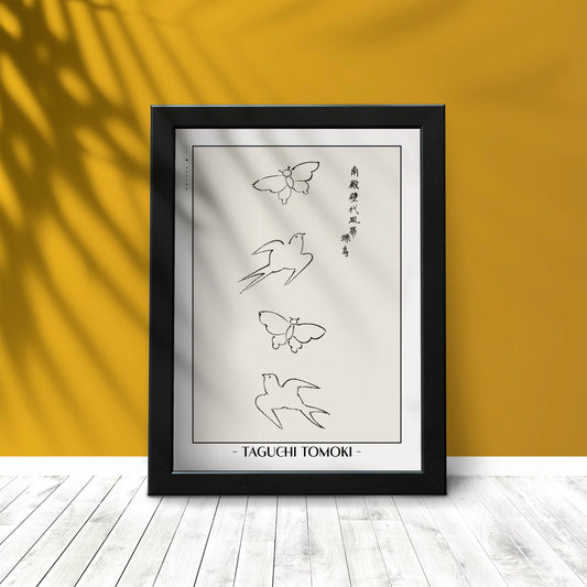 Abstract Bird Ukiyo-e Wall Art