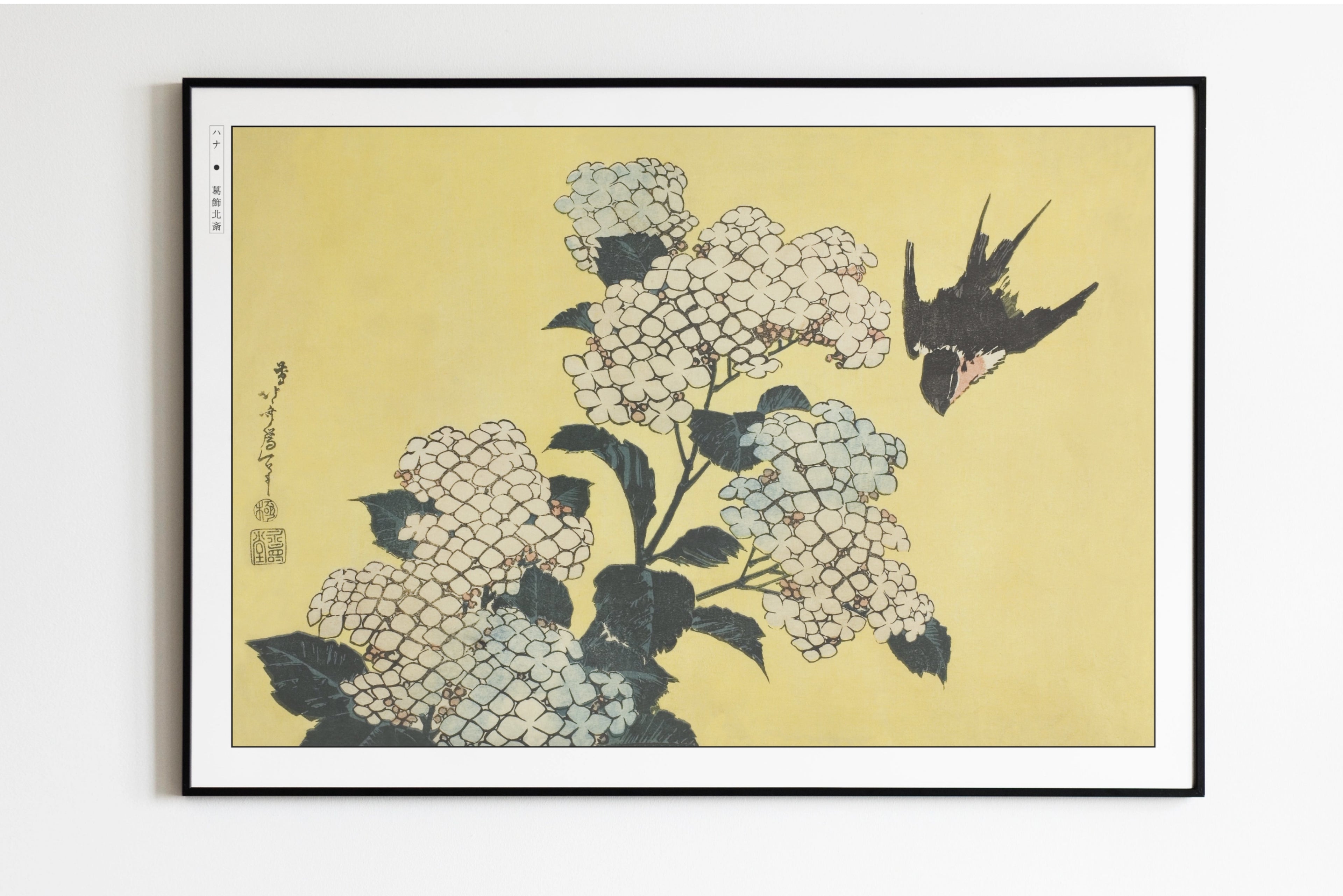 Hokusai - Hydrangeas & Swallow