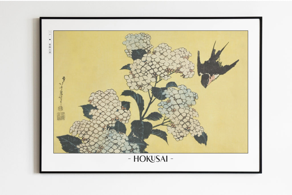 Hokusai - Hydrangeas & Swallow