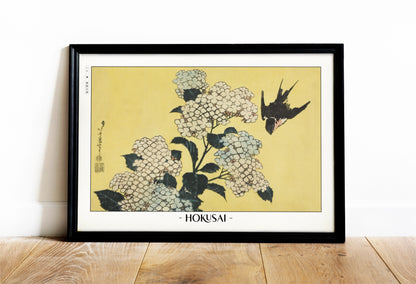 Enhance your space with Flower Ukiyo-e Wall Art by Katsushika Hokusai, celebrating the elegance of nature and the timeless beauty of Japanese art.