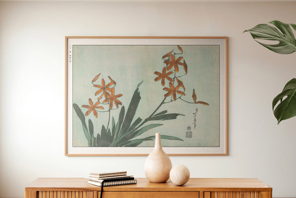 Hokusai - Orange Orchids