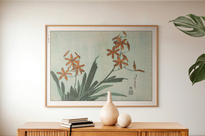 Hokusai - Orange Orchids