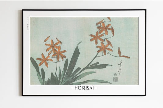 Hokusai - Orange Orchids