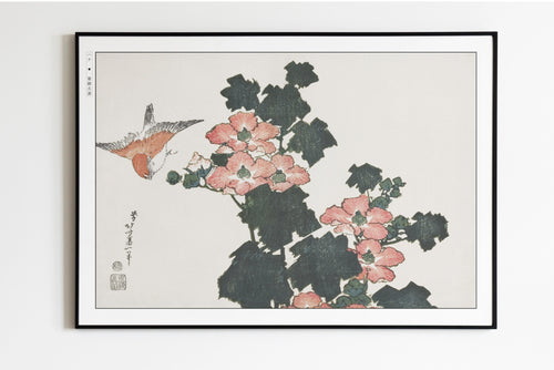 Hokusai - Hibiscus & Swallow