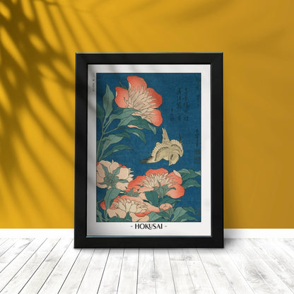 Enhance your space with Flower Ukiyo-e Wall Art by Katsushika Hokusai, celebrating the elegance of nature and the timeless beauty of Japanese art.