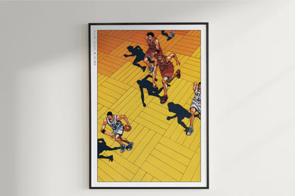 Slam Dunk - Yellow Court - Art Only - Unframed