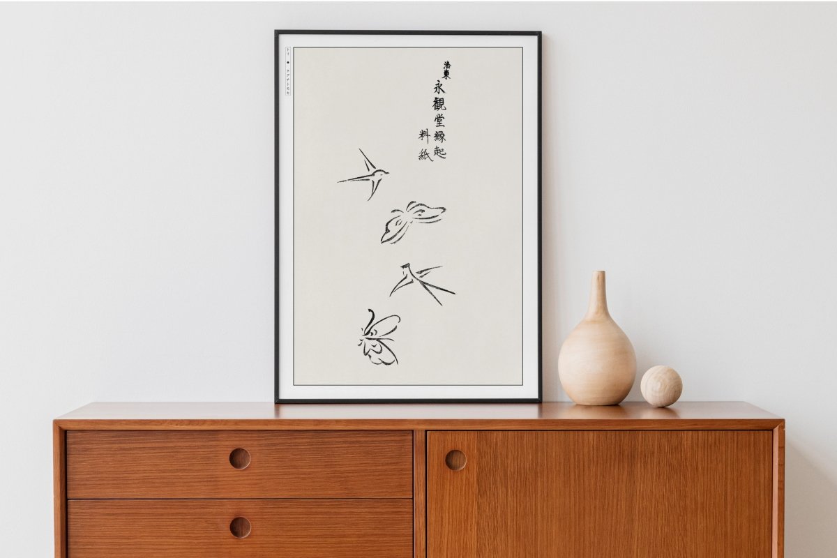 Abstract Bird Ukiyo - e Wall Art - Eastern Archivals