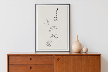 Abstract Bird Ukiyo - e Wall Art - Eastern Archivals