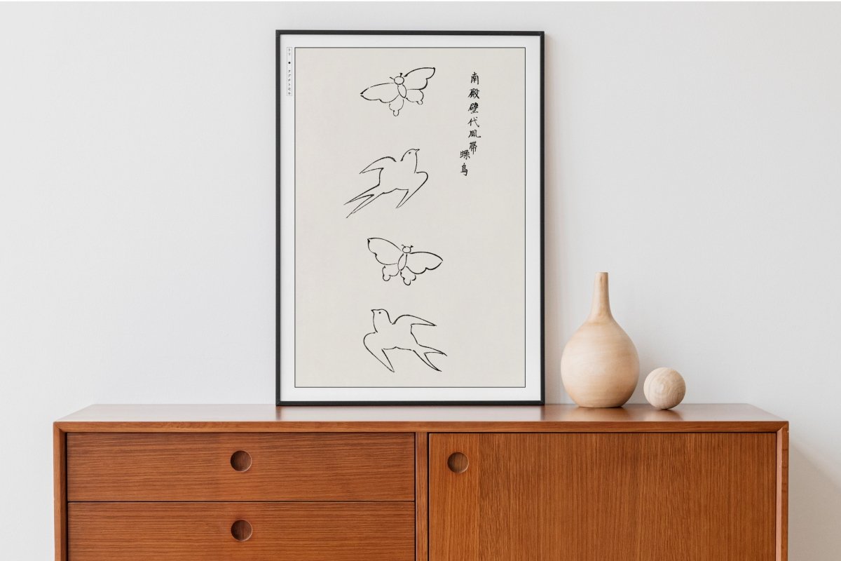 Abstract Bird Ukiyo - e Wall Art - Eastern Archivals