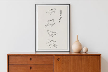 Abstract Bird Ukiyo - e Wall Art - Eastern Archivals