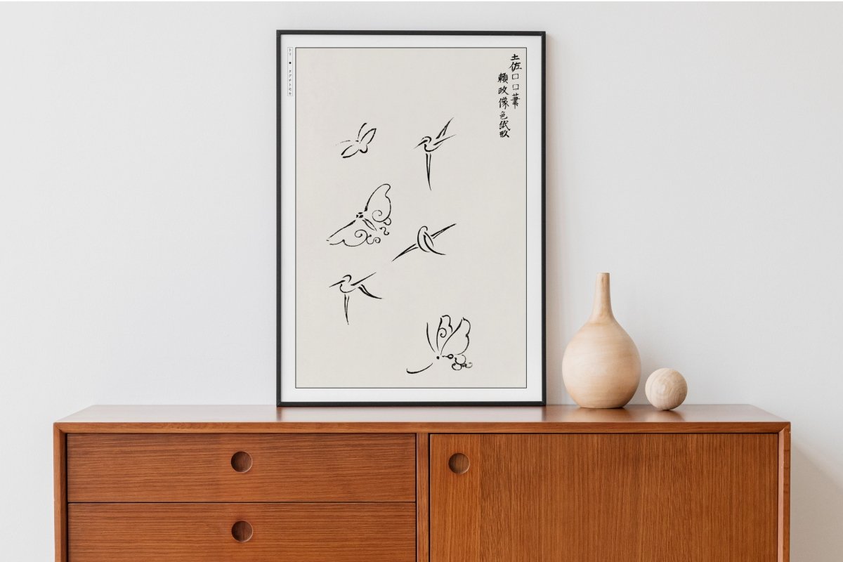 Abstract Bird Ukiyo - e Wall Art - Eastern Archivals