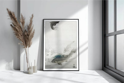 Ohara Koson - Three Carps - Art Only with Decor