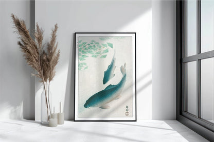 Ohara Koson - Carp or Koi - Art Only with Decor
