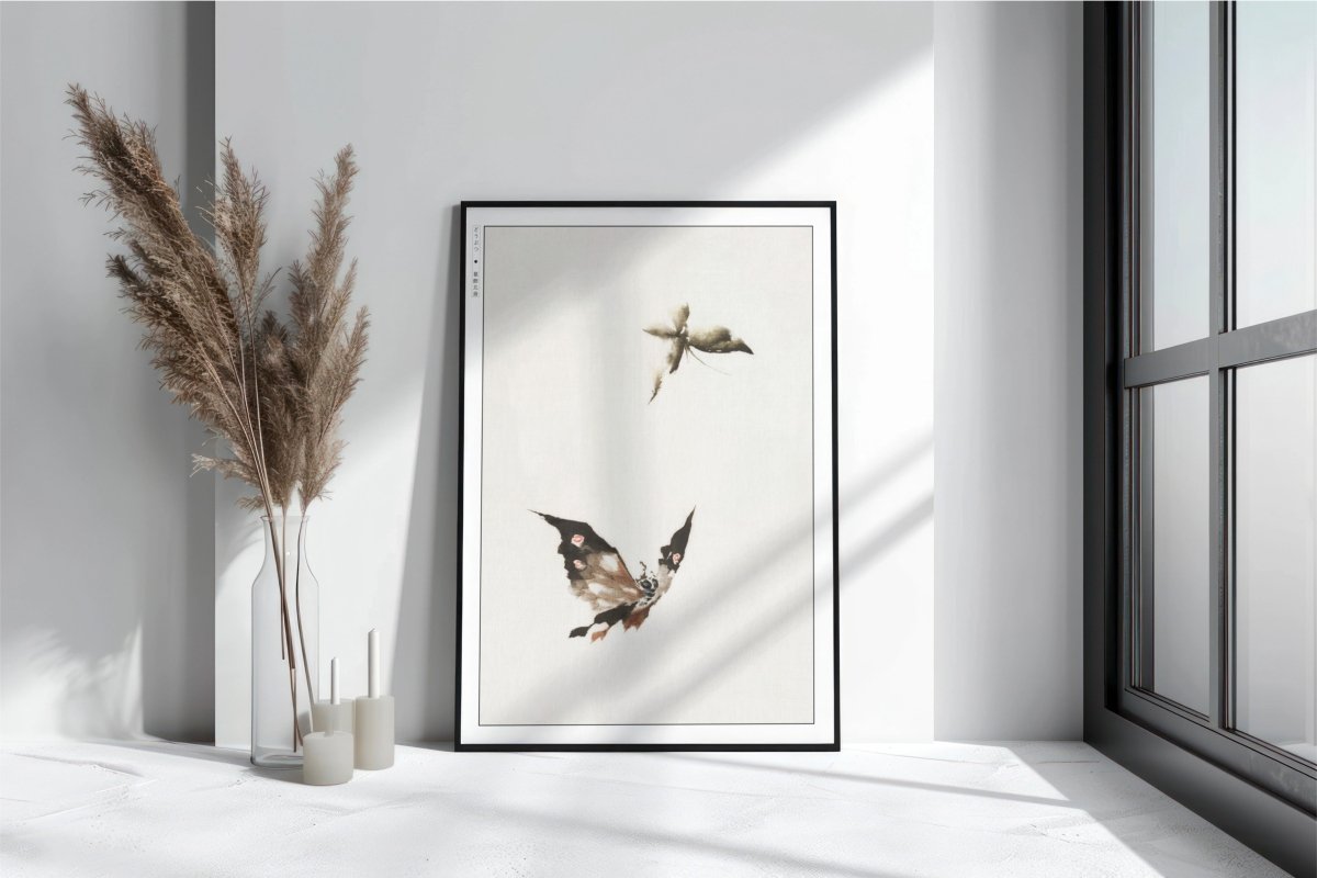 Hokusai - Butterflies & Moths - Art Only with Decor