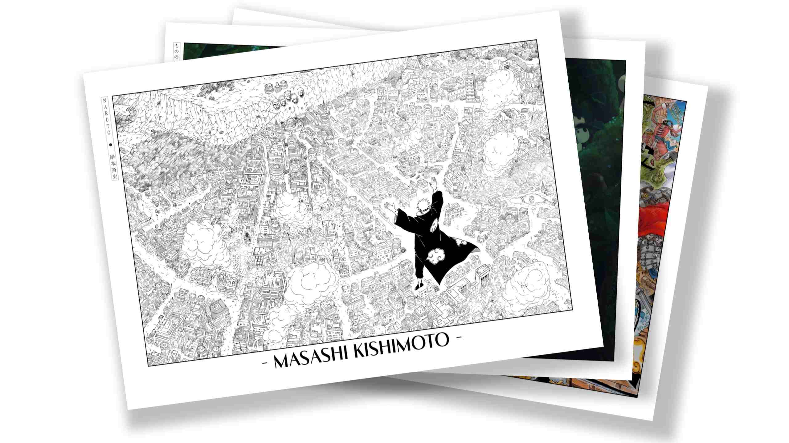 Close-up of anime art print on archival paper