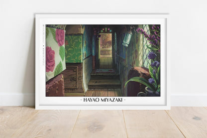 Studio Ghibli Ð Quiet Room - Artist Name - White Frame