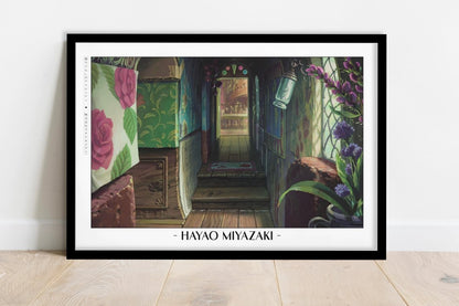 Studio Ghibli Ð Quiet Room - Artist Name - Black Frame