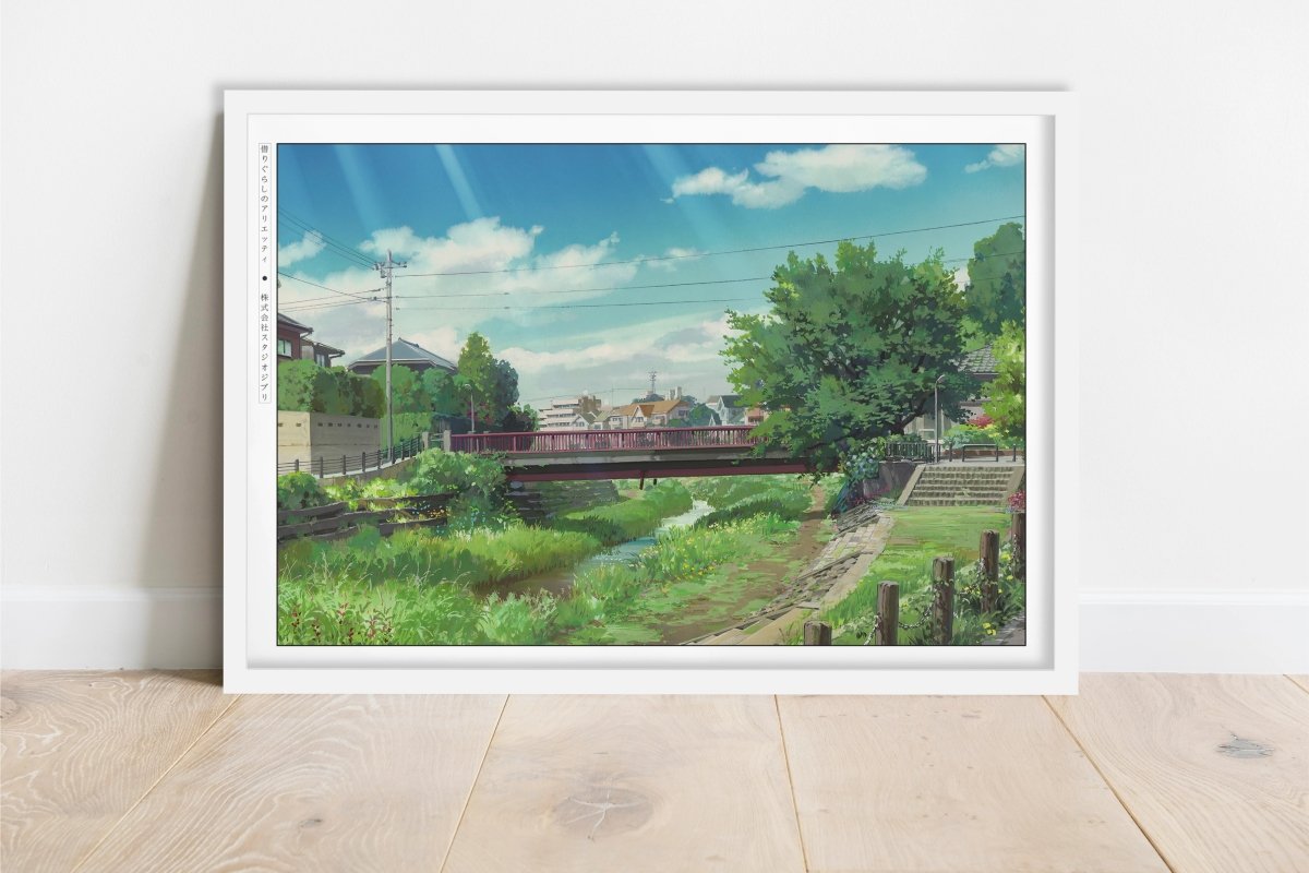 Studio Ghibli Ð Borrowed Light - Art Only - White Frame