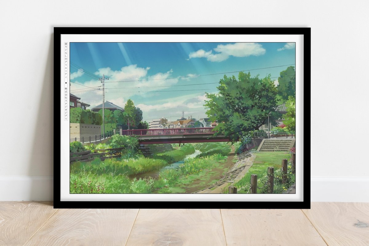 Studio Ghibli Ð Borrowed Light - Art Only - Black Frame