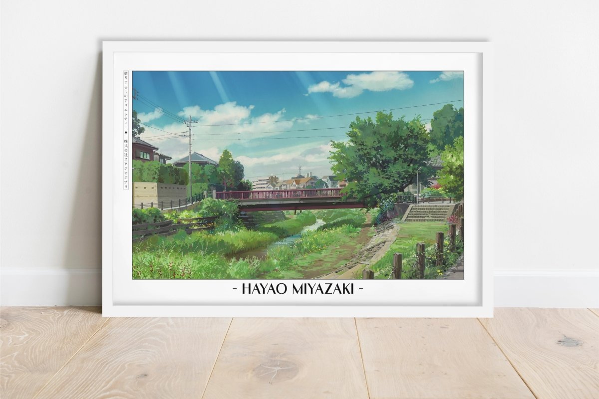 Studio Ghibli Ð Borrowed Light - Artist Name - White Frame