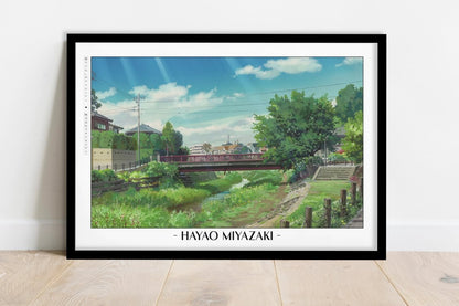 Studio Ghibli Ð Borrowed Light - Artist Name - Black Frame