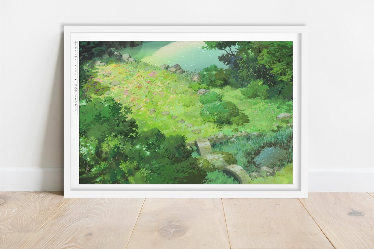 Studio Ghibli - Hidden Garden - Art Only - White Frame