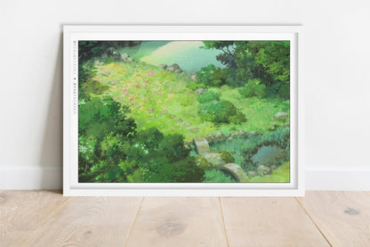 Studio Ghibli - Hidden Garden - Art Only - White Frame