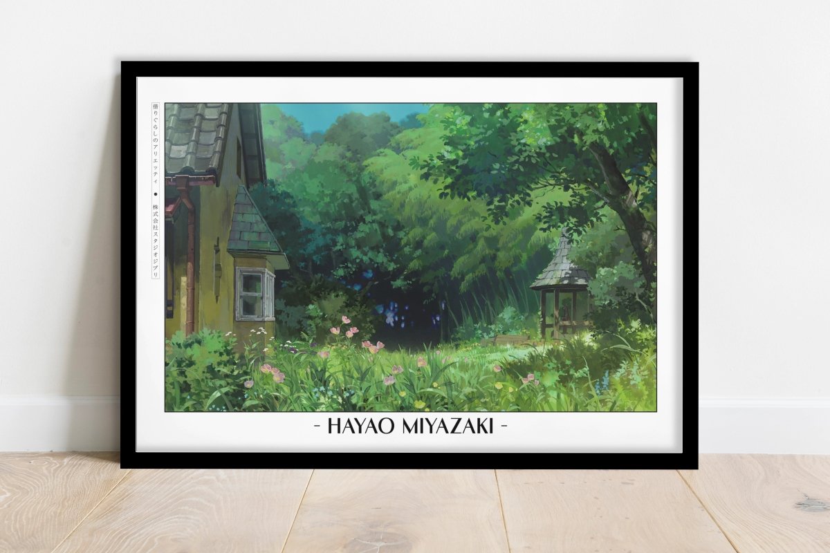 Studio Ghibli - Secrets of the Garden - Artist Name - Black Frame