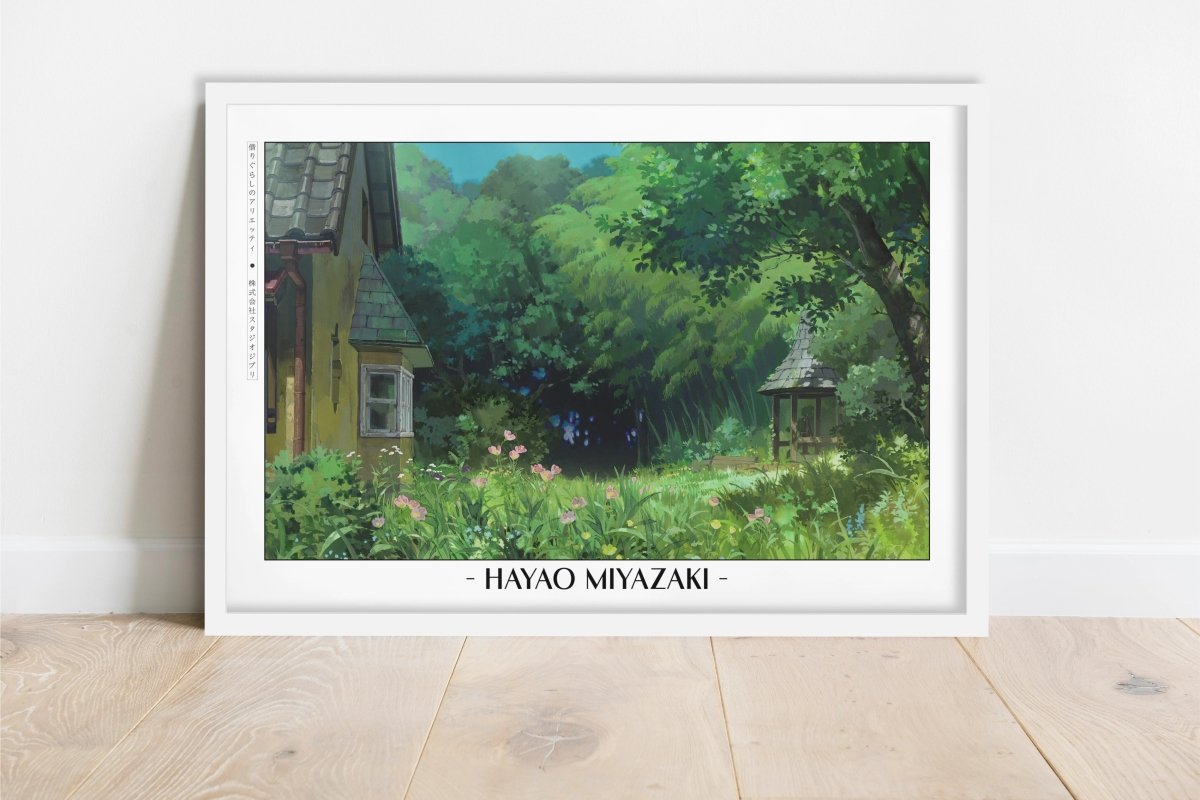 Studio Ghibli - Secrets of the Garden - Artist Name - White Frame
