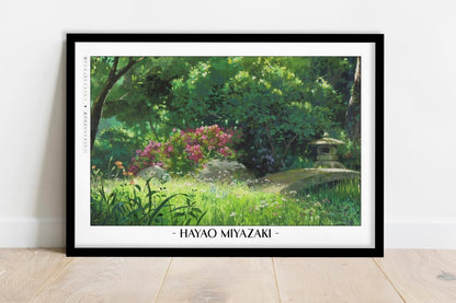 Studio Ghibli - Among the Wildflowers - Artist Name - Black Frame