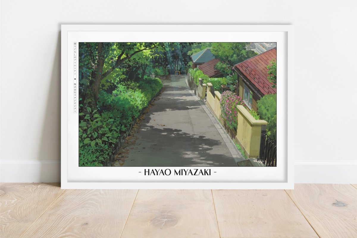 Studio Ghibli - Borrowed Days - Artist Name - White Frame