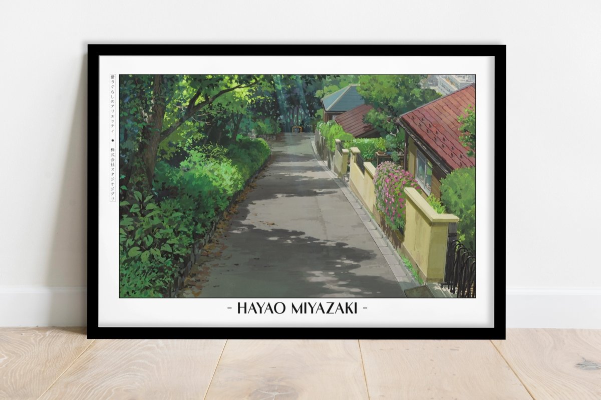 Studio Ghibli - Borrowed Days - Artist Name - Black Frame