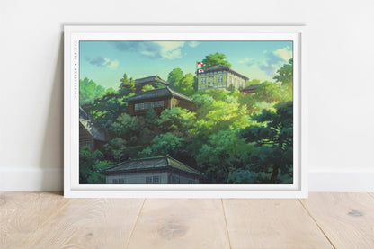 Studio Ghibli - Hillside Memories - Art Only - White Frame