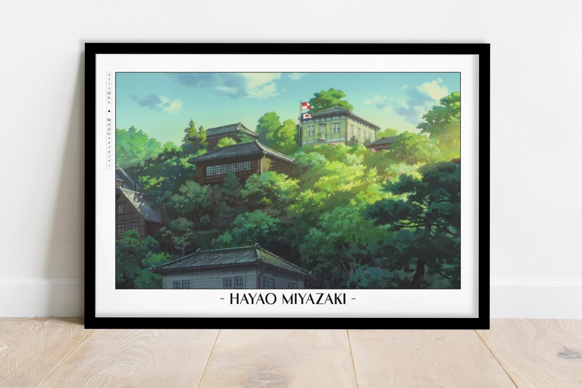 Studio Ghibli - Hillside Memories - Artist Name - Black Frame