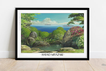 Studio Ghibli - Ocean's Call - Artist Name - Black Frame