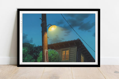 Studio Ghibli - Home by the Harbour - Art Only - Black Frame