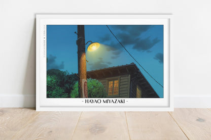 Studio Ghibli - Home by the Harbour - Artist Name - White Frame