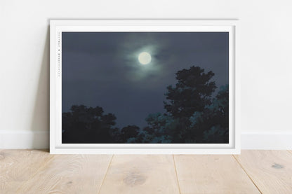 Studio Ghibli - Under the Moonlight - Art Only - White Frame