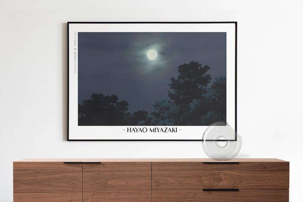Studio Ghibli - Under the Moonlight - Artist Name with Decor