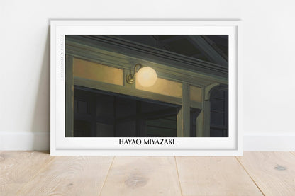 Studio Ghibli - A Gentle Dusk - Artist Name - White Frame