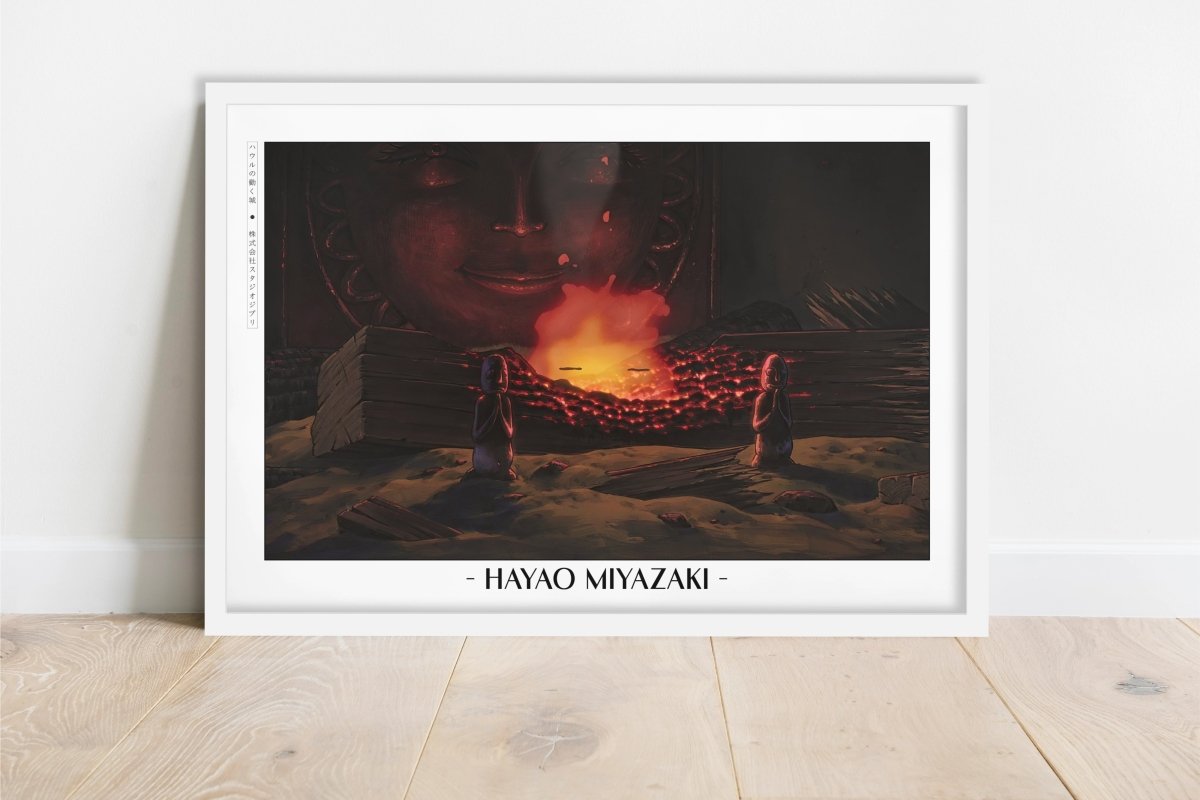 Studio Ghibli - Fire & Dreams - Artist Name - White Frame