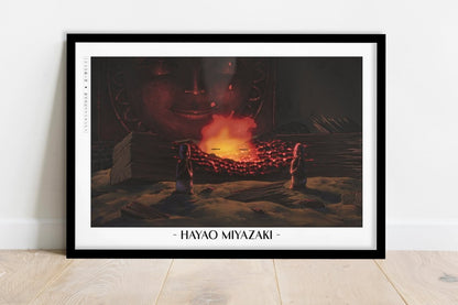 Studio Ghibli - Fire & Dreams - Artist Name - Black Frame
