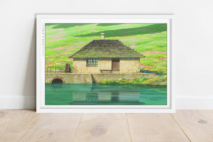 Studio Ghibli - A Cottage in the Meadows - Art Only - White Frame