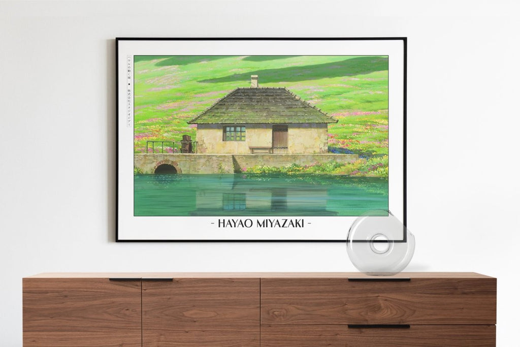 Studio Ghibli - A Cottage in the Meadows - Artist Name with Decor