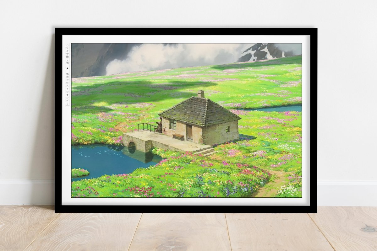 Studio Ghibli - House by the Flowers - Art Only - Black Frame